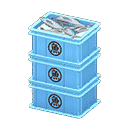 stacked fish containers - Light blue X Sakana