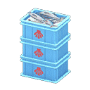 stacked fish containers - Light blue X Scallop