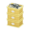 stacked fish containers - Yellow X Fish