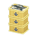 stacked fish containers - Yellow X Anchor