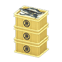 stacked fish containers - Yellow X Sakana