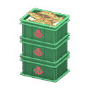 stacked fish containers - Green X Scallop