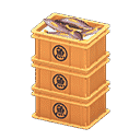 stacked fish containers - Orange X Sakana