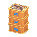 stacked fish containers - Orange X Logo