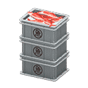stacked fish containers - Gray X Sakana
