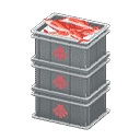 stacked fish containers - Gray X Scallop