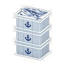 stacked fish containers - White X Anchor