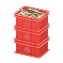 stacked fish containers - Red X Scallop