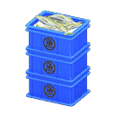 stacked fish containers - Blue X Sakana