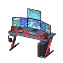 gaming desk - Black & red X Third-person game