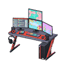 gaming desk - Black & red X First-person game