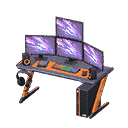 gaming desk - Black & orange X Desktop