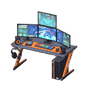 gaming desk - Black & orange X Third-person game