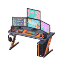 gaming desk - Black & orange X First-person game