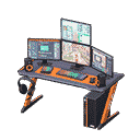 gaming desk - Black & orange X Online roleplaying game