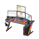 gaming desk - Black & orange X Sim game