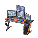 gaming desk - Black & orange X Digital-audio workstation