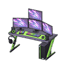 gaming desk - Black & green X Desktop