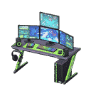 gaming desk - Black & green X Third-person game