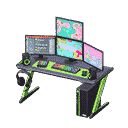 gaming desk - Black & green X First-person game