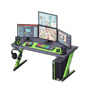 gaming desk - Black & green X Online roleplaying game