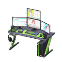 gaming desk - Black & green X Sim game