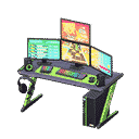 gaming desk - Black & green X Rhythm game