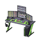 gaming desk - Black & green X Stock trading