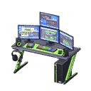 gaming desk - Black & green X Digital-audio workstation