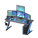 gaming desk - Black & blue X Third-person game