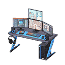 gaming desk - Black & blue X Online roleplaying game