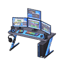gaming desk - Black & blue X Digital-audio workstation