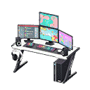 gaming desk - White X First-person game