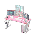 gaming desk - Pink X Online roleplaying game