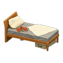 sloppy bed - Natural wood X Beige