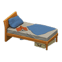 sloppy bed - Natural wood X Navy blue