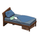 sloppy bed - Dark wood X Navy blue