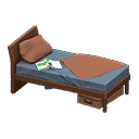 sloppy bed - Dark wood X Brown