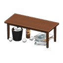 sloppy table - Dark wood X Fashion