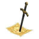 double-edged sword - Gold & black X Old map
