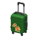 rolling suitcase - Green X Flowers