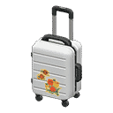 rolling suitcase - White X Flowers