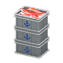stacked fish containers - Gray X Anchor
